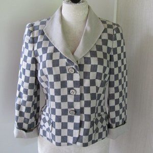 EMPORIO ARMANI Short Check Jacket, Size 8
